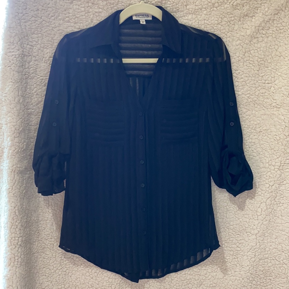 XS Express Portofino Sheer Black Top